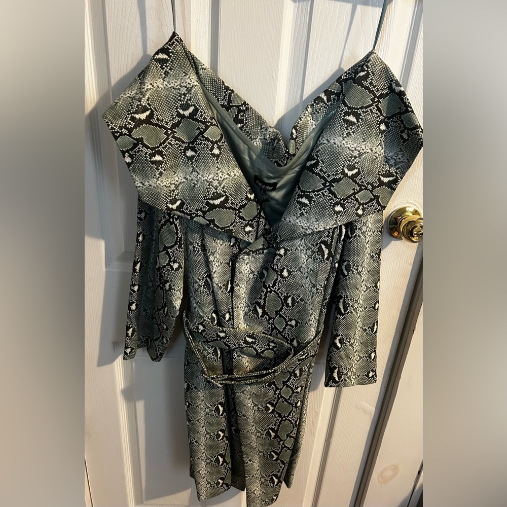 Snake skin leather dress